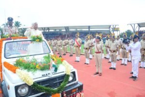 Public flag hoisting at District Stadium