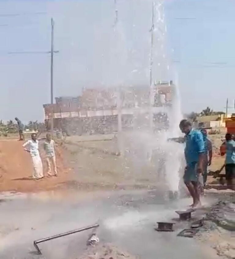ಬರಗಾಲದಲ್ಲಿಯೂ ಎತ್ತರಕ್ಕೆ ಜಿಗಿದ ಬೋರ್‌ವೆಲ್ ನೀರು – ರೈತರ ಮೊಗದಲ್ಲಿ ಸಂತಸ
