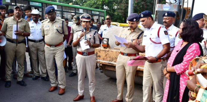 Public awareness of traffic rules and destruction of faulty silencers