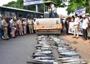 Public awareness of traffic rules and destruction of faulty silencers