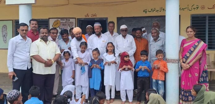 Donation of steel cup to school children