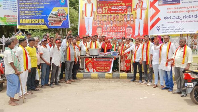 Garment distribution by karaway workers