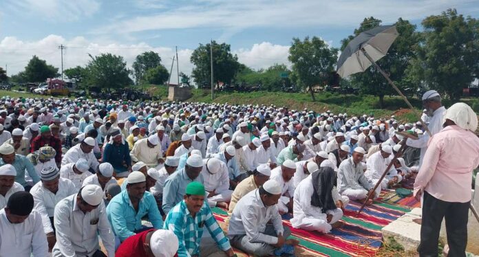Mass prayer at the Eidgah Maidan of Dambala village