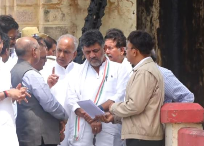 ಕ್ರಸ್ಟ್ ಗೇಟ್ 19 ಕಟ್: ತುಂಗಭದ್ರಾ ಜಲಾಶಯಕ್ಕೆ ಡಿಸಿಎಂ ಡಿಕೆಶಿ ಭೇಟಿ