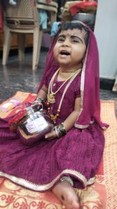 One and a half year old Kandamma celebrated by dressing up as Rukmini