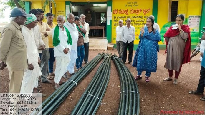 Distribution of sprinklers to farmers in agriculture center