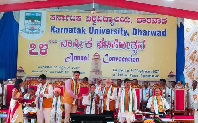Higher Education Minister Sudhakar awarded gold medal to Pooja village priest