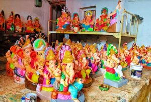 Nagappa Badigera has been a skilled hand at making Ganapatis for three decades