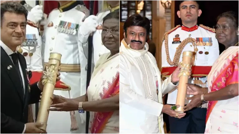 ರಾಷ್ಟ್ರಪತಿಗಳಿಂದ ಪದ್ಮ ಭೂಷಣ ಪ್ರಶಸ್ತಿ ಸ್ವೀಕರಿಸಿದ ಬಾಲಯ್ಯ, ಅಜಿತ್ ಕುಮಾರ್, ಶೇಖರ್ ಕಪೂರ್