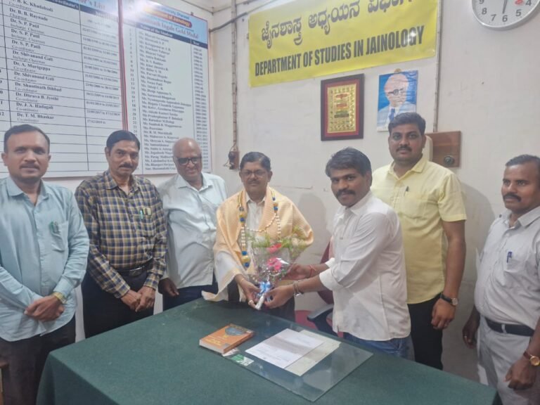 ಜೈನ ಅಧ್ಯಯನ ಪೀಠದ ಸಂಯೋಜಕರಾಗಿ ಡಾ. ಜಿನದತ್ತ ಹಡಗಲಿ ನೇಮಕ