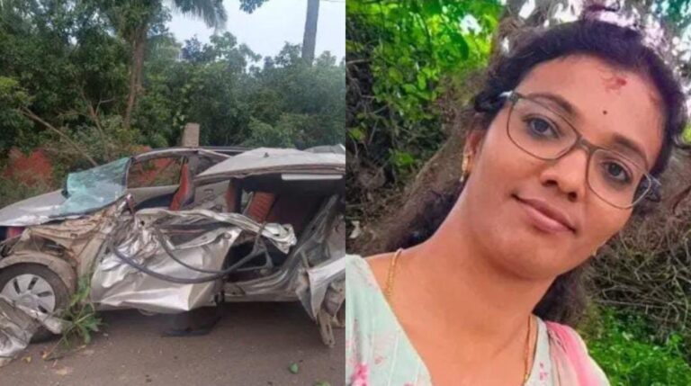 ಭೀಕರ ಅಪಘಾತ: ಮರಕ್ಕೆ ಕಾರು ಡಿಕ್ಕಿ – ಗರ್ಭಿಣಿ ಸಾವು!