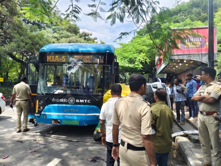ಬೆಂಗಳೂರಿನಲ್ಲಿ ಬಿಎಂಟಿಸಿ ಚಾಲಕನ ಯಡವಟ್ಟು – 9 ವಾಹನಗಳಿಗೆ ಡಿಕ್ಕಿ