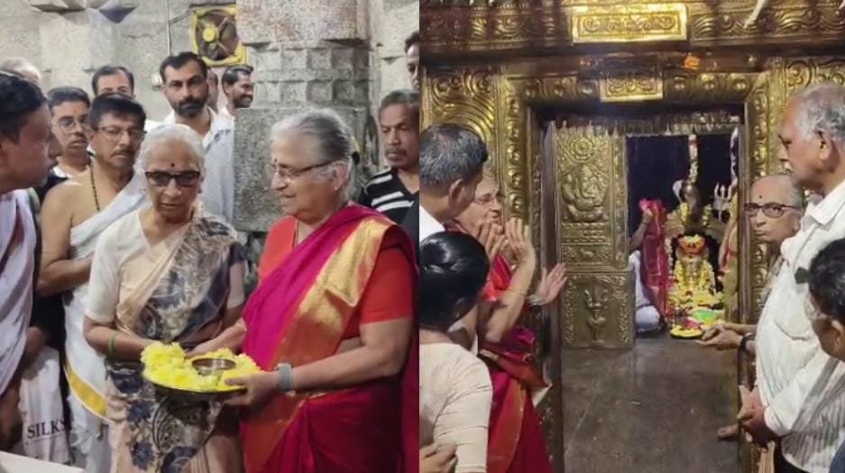 ಸಕಲೇಶಪುರದಲ್ಲಿ ದೇವಾಲಯಗಳಿಗೆ ಭೇಟಿ ನೀಡಿದ ಇನ್ಫೋಸಿಸ್ ಸುಧಾಮೂರ್ತಿ