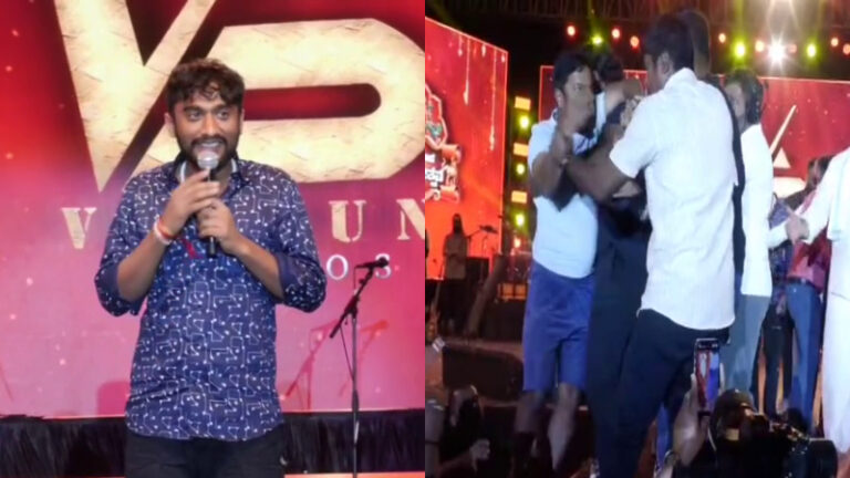 ಚನ್ನಪಟ್ಟಣದಲ್ಲಿ ಗಿಲ್ಲಿ ಕ್ರೇಜ್: ವೇದಿಕೆ ಏರಿದ ಅಭಿಮಾನಿಗಳನ್ನು ನಿಯಂತ್ರಿಸಲು ಪೊಲೀಸರ ಹರಸಾಹಸ