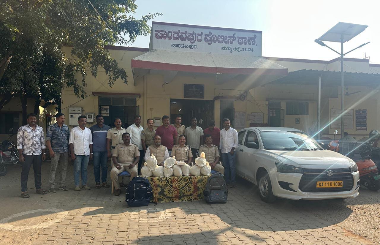 ಮಂಡ್ಯ| ತಹಸೀಲ್ದಾರ್ ನೇತೃತ್ವದಲ್ಲಿ ಪೊಲೀಸರ ದಾಳಿ; 10 ಕೆಜಿ ಗಾಂಜಾ ಸೀಜ್, ಮೂವರು ಅರೆಸ್ಟ್!