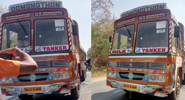 ಲಾರಿ-ಬೈಕ್ ಮುಖಾಮುಖಿ ಡಿಕ್ಕಿ; ಸವಾರ Spot Death