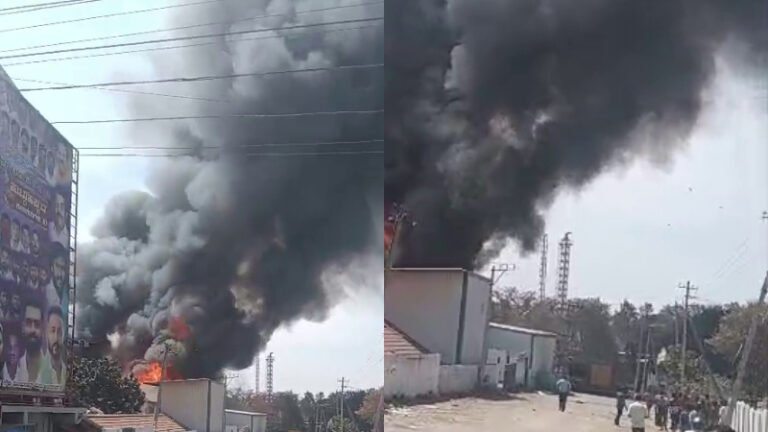 ನೆಲಮಂಗಲ: ಪರ್ಫ್ಯೂಮ್ ಗೋಡೌನ್‍ನಲ್ಲಿ ಅಗ್ನಿ ಅವಘಡ: ಲಕ್ಷಾಂತರ ಮೌಲ್ಯದ ವಸ್ತುಗಳು ಭಸ್ಮ