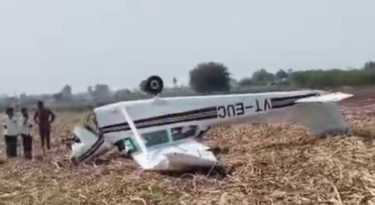 ವಿಜಯಪುರ| ಖಾಸಗಿ ಜೆಟ್ ವಿಮಾನ ಪತನ; ತಪ್ಪಿದ ದುರಂತ!