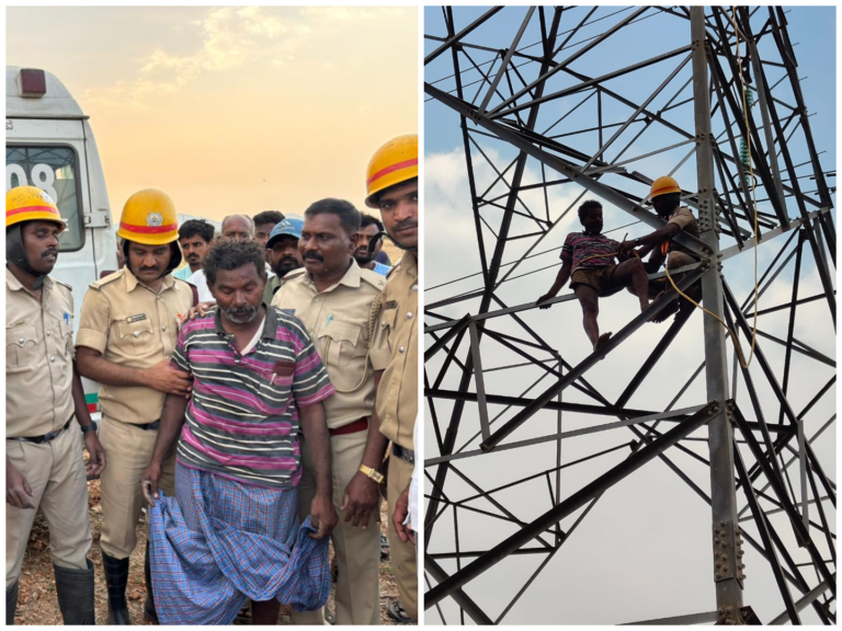 ಲಕ್ಷ ಲಕ್ಷ ಸಾಲ ಮಾಡಿ ತೀರಿಸಲಾಗದೆ 120 ಅಡಿ ಹೈ ಟೆನ್ಷನ್ ಕಂಬ ಏರಿ ಆತ್ಮಹತ್ಯೆಗೆ ಯತ್ನಸಿದ ರೈತ.!