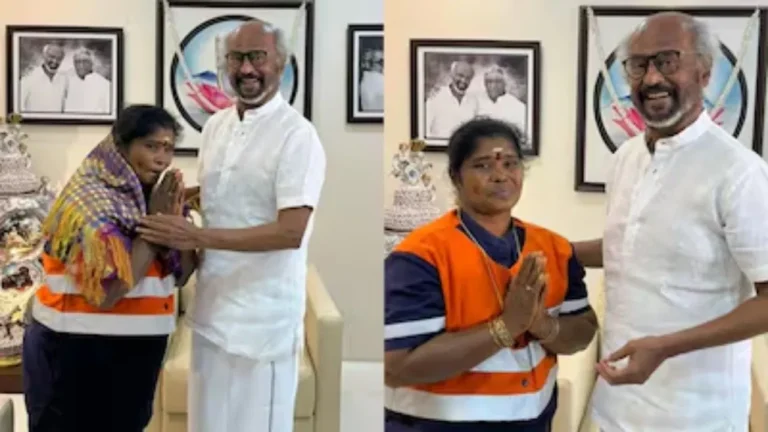 ಸ್ವಚ್ಛತಾ ಕಾರ್ಮಿಕೆಯನ್ನು ಮನೆಗೆ ಕರೆಸಿ ಸನ್ಮಾನಿಸಿದ ರಜನೀಕಾಂತ್: ಕಾರಣವೇನು?