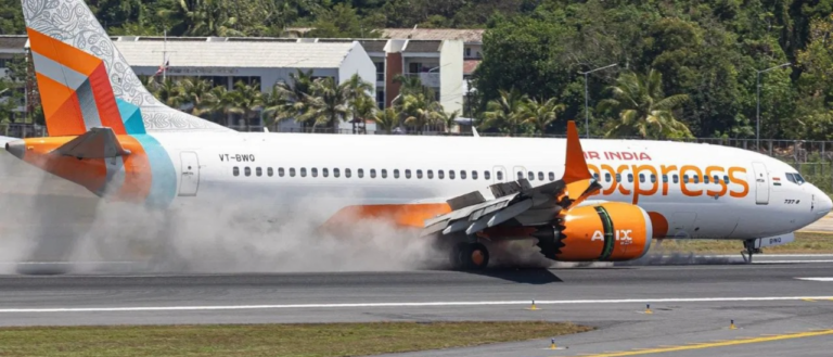 ಹಾರ್ಡ್ ಲ್ಯಾಂಡಿಂಗ್: ವಿಮಾನದ ಮುಂಭಾಗದ ಚಕ್ರಕ್ಕೆ ಹಾನಿ! ಪ್ರಯಾಣಿಕರು ಸೇಫ್