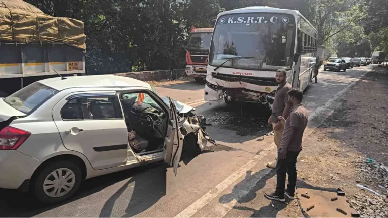 KSRTC ರಾಜಹಂಸ- ಕಾರು ಮುಖಾಮುಖಿ ಡಿಕ್ಕಿ: ಮೂವರು ಸಾವು, ಓರ್ವನ ಸ್ಥಿತಿ ಗಂಭೀರ!