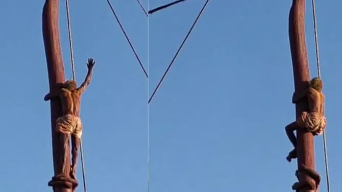 62ರ ಹರೆಯದಲ್ಲೂ ಅದ್ಭುತ ಸಾಹಸ: ಹಾಲುಗಂಭ ಏರಿ ಮೆಚ್ಚುಗೆಗೆ ಪಾತ್ರರಾದ ಶರಣಪ್ಪ