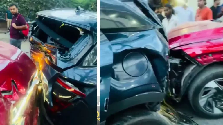 ಮದ್ಯಪಾನ ಮಾಡಿದ ವ್ಯಕ್ತಿಗೆ ಟೆಸ್ಟ್ ಡ್ರೈವ್ಗೆ ಕಾರು ನೀಡಿದ ಶೋರೂಂ ಸಿಬ್ಬಂದಿ: ಸರಣಿ ಅಪಘಾತ, ಓರ್ವನ ಕಾಲು ಕಟ್!