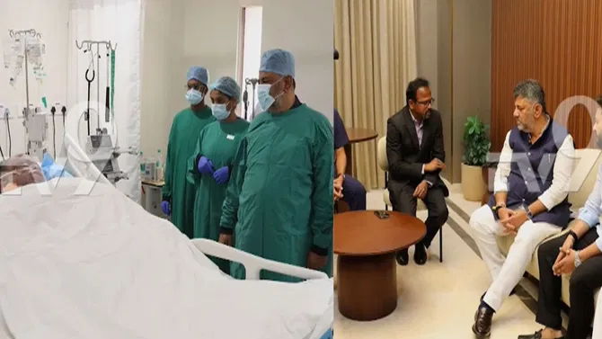 ಕಿಮ್ಸ್ ಆಸ್ಪತ್ರೆಗೆ ಡಿಕೆ ಶಿವಕುಮಾರ್ ಭೇಟಿ: ಸಚಿವ ಡಿ. ಸುಧಾಕರ್ ಆರೋಗ್ಯ ವಿಚಾರಣೆ!