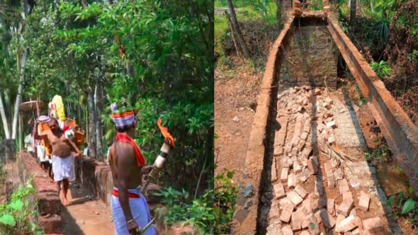 ದೈವದ ಭಂಡಾರ ಮೆರವಣಿಗೆಯಲ್ಲಿ ಅವಘಡ: ಕಾಲು ಸಂಕ ಕುಸಿದು 8 ಮಂದಿಗೆ ಗಾಯ