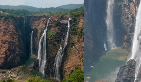 ಜೋಗ್ ಫಾಲ್ಸ್ ನಲ್ಲಿ ಬಂಡೆ ಕುಸಿತ; ಭಾರೀ ಶಬ್ದಕ್ಕೆ ಬೆಚ್ಚಿಬಿದ್ದ ಪ್ರವಾಸಿಗರು, ಸ್ಥಳೀಯರು
