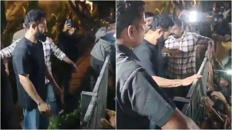 ಫ್ಯಾನ್ಸ್ ಮೇಲೆ ರೇಗಿದ ಸೆಕ್ಯೂರಿಟಿ: ಎಲ್ಲರೆದುರೇ ಸಿಬ್ಬಂದಿಗೆ ಬುದ್ಧಿ ಹೇಳಿದ ಜೂನಿಯರ್ ಎನ್ಟಿಆರ್