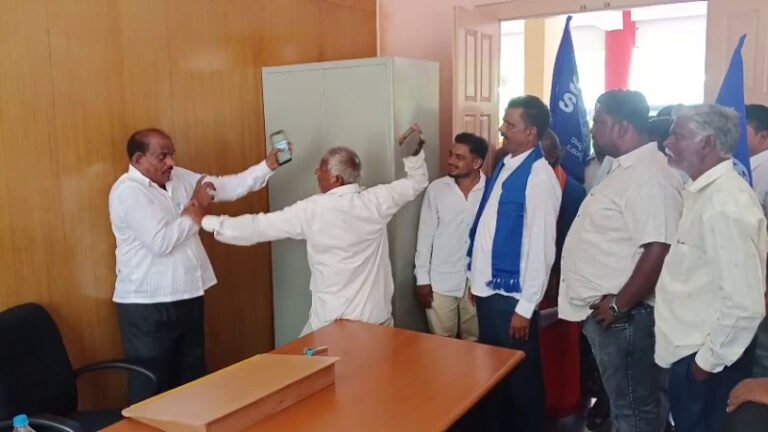 ಬಿಟಿಡಿಎ ಸಿಬ್ಬಂದಿಗೆ ಚಪ್ಪಲಿಯಿಂದ ಹೊಡೆದ ರೈತ!