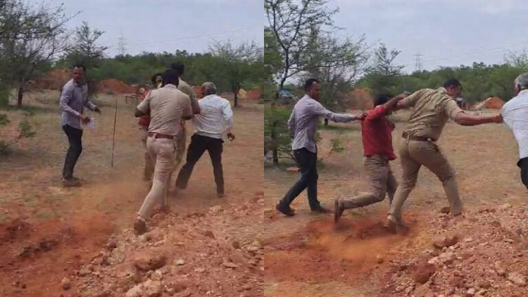 ಪರಿಹಾರ ಹಣ ಕೇಳಿದ್ದಕ್ಕೆ ದರ್ಪ? ರೈತರ ಕಾಲರ್ ಹಿಡಿದು ಎಳೆದೊಯ್ದ ಪಿಎಸ್‌ಐ?