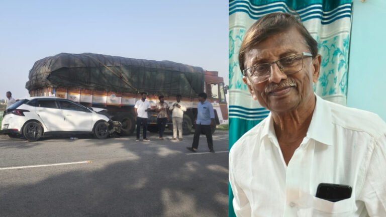 ನಿಂತಿದ್ದ ಲಾರಿಗೆ ಕಾರು ಡಿಕ್ಕಿ: ನಿವೃತ್ತ ಉಪನ್ಯಾಸಕ ಸ್ಥಳದಲ್ಲೇ ಸಾವು