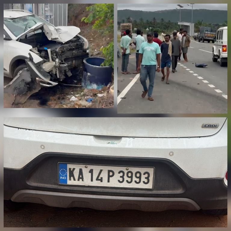 ಬೈಕ್ʼಗೆ ಡಿಕ್ಕಿ ಹೊಡೆದ ಐ-20: ಸ್ಥಳದಲ್ಲೇ ಇಬ್ಬರ ದುರ್ಮರಣ, ಕಾರಿನಲ್ಲಿದ್ದವರಿಗೆ ಸಣ್ಣಪುಟ್ಟ ಗಾಯ