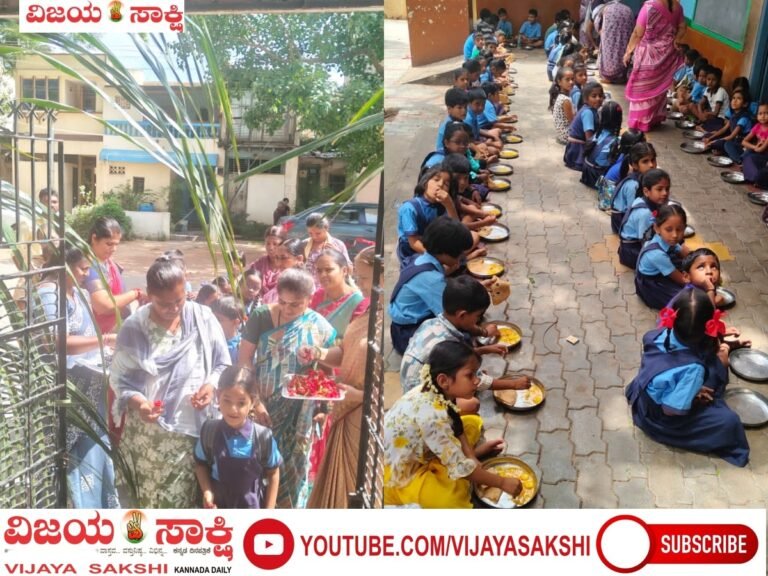 ಗುಲಾಬಿ ಹೂವಿನ ಸ್ವಾಗತಕ್ಕೆ ಖುಷಿಯಾದ ಮಕ್ಕಳು
