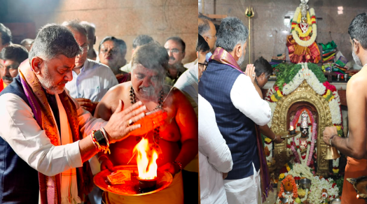 ಸಿಎಂ ಆದ ಬಳಿಕ ಹರಕೆ ತೀರಿಸಿದ ಡಿ.ಕೆ. ಶಿವಕುಮಾರ್: ಅಣ್ಣಮ್ಮದೇವಿ ಸನ್ನಿಧಿಯಲ್ಲಿ ವಿಶೇಷ ಪೂಜೆ
