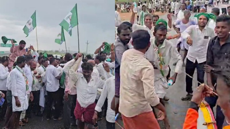 ಮಳೆಗಾಗಿ ದೇವರ ಮೊರೆ : ಪಾದಯಾತ್ರೆಯಲ್ಲೇ ಸುರಿದ ಧಾರಾಕಾರ ಮಳೆ, ರೈತರ ಸಂಭ್ರಮ