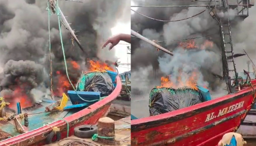 ಆಕಸ್ಮಿಕವಾಗಿ ಹೊತ್ತಿಕೊಂಡ ಬೆಂಕಿಗೆ ಬೋಟ್ ಸಂಪೂರ್ಣ ಭಸ್ಮ: ₹30 ಲಕ್ಷಕ್ಕೂ ಅಧಿಕ ನಷ್ಟ