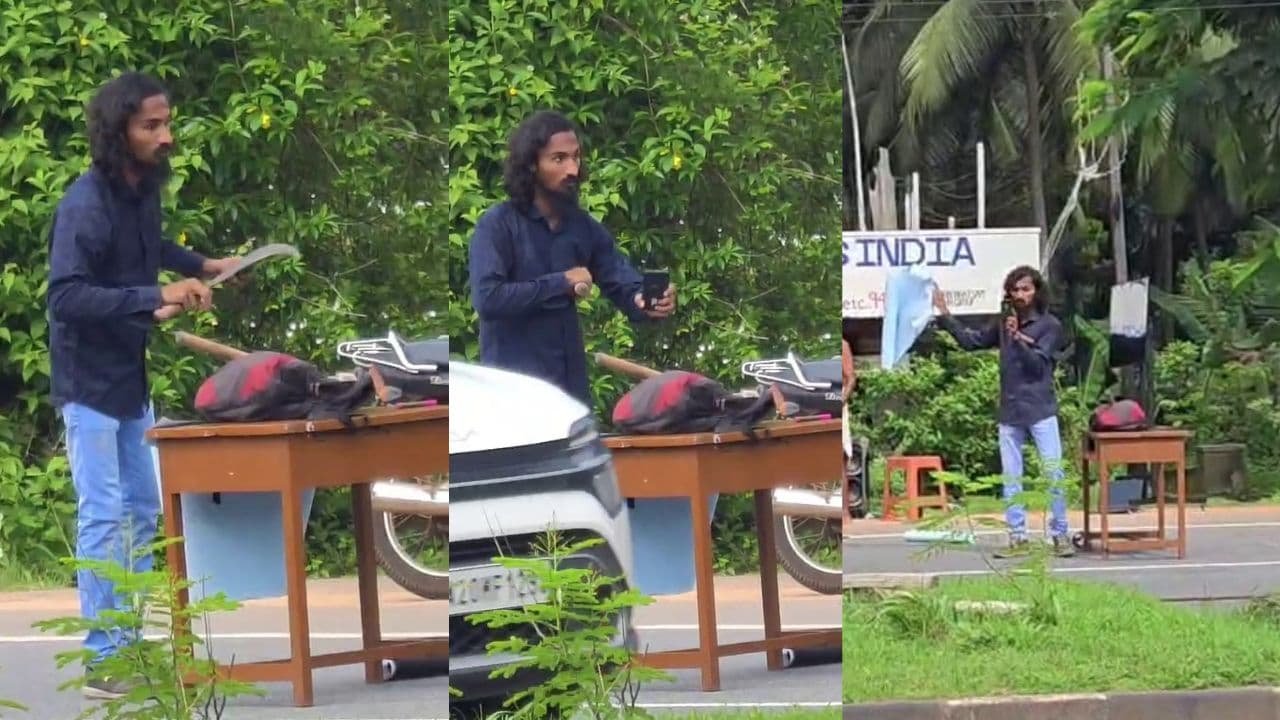 ಹೆದ್ದಾರಿಯಲ್ಲೇ ಟಿವಿ-ಮ್ಯೂಸಿಕ್ ಹಾಕಿ ಅಟ್ಟಹಾಸ! ಕತ್ತಿ ತೋರಿಸಿ ಪೊಲೀಸರನ್ನೇ ಬೆದರಿಸಿದ ಯುವಕ ಅರೆಸ್ಟ್