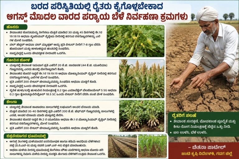 ಬರದ ಸಂಕಷ್ಟದಲ್ಲಿ ರೈತರಿಗೆ ಕೃಷಿ ಇಲಾಖೆ ಸಲಹೆ