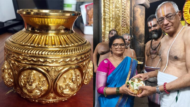 ಕನಸಿನಲ್ಲಿ ಶ್ರೀರಂಗನಾಥಸ್ವಾಮಿ ದರ್ಶನ: ₹66.78 ಲಕ್ಷದ ಚಿನ್ನದ ಕಲಶ ಅರ್ಪಿಸಿದ ಟಿವಿಎಸ್‌ ವೇಣು ಶ್ರೀನಿವಾಸನ್