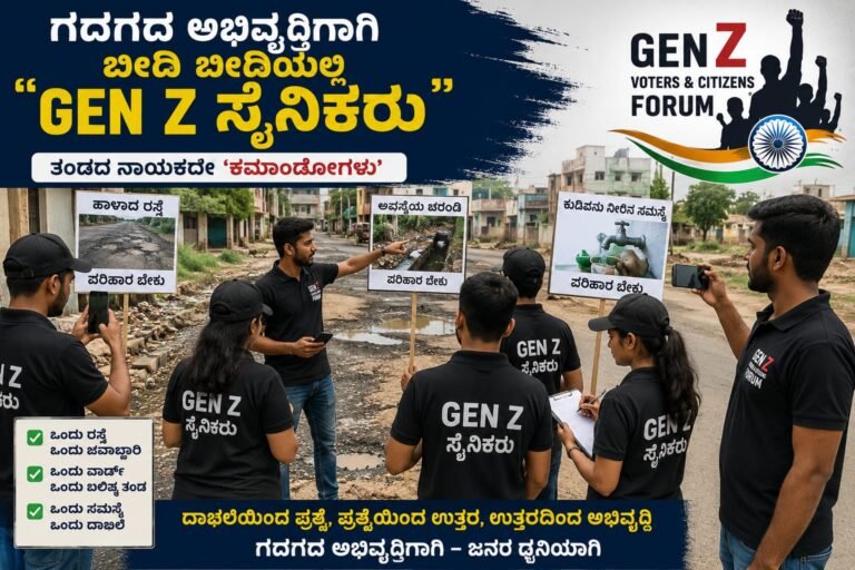 ಗದಗದ ಅಭಿವೃದ್ಧಿಗೆ ಬೀದಿ ಬೀದಿಯಲ್ಲಿ ‘GEN Z ಸೈನಿಕರು’