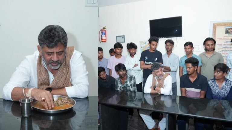 ಕನಕಪುರ ಹಾಸ್ಟೆಲ್​ಗೆ ಸಿಎಂ ಡಿಕೆಶಿ ದಿಢೀರ್ ಭೇಟಿ: ವಿದ್ಯಾರ್ಥಿಗಳ ಜೊತೆ ಊಟ