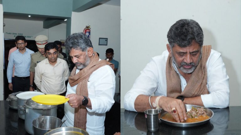 ಕನಕಪುರದ ಬಿಸಿಎಂ ಹಾಸ್ಟೆಲ್‌ಗೆ ಸಿಎಂ ದಿಢೀರ್ ಭೇಟಿ; ವಿದ್ಯಾರ್ಥಿಗಳ ಜೊತೆ ಮುದ್ದೆ ಊಟ ಸವಿದ ಡಿಕೆಶಿ!