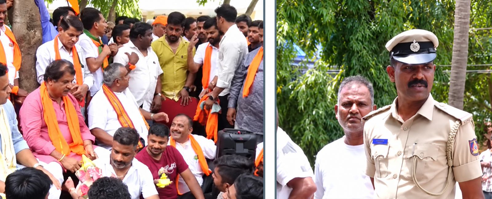 ಗಣೇಶ ಮೆರವಣಿಗೆ ವಿವಾದ: ಬಿಜೆಪಿ ಪ್ರತಿಭಟನೆ ಬಳಿಕ ಮಸೀದಿ ರಸ್ತೆಗೆ ಗ್ರೀನ್ ಸಿಗ್ನಲ್, ಇನ್ಸ್‌ಪೆಕ್ಟರ್ ವಿರುದ್ಧ ಕ್ರಮಕ್ಕೆ ಬ್ರೇಕ್