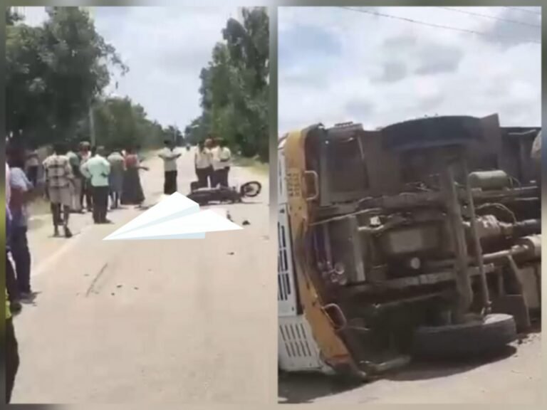 ಟಿಪ್ಪರ್-ಬೈಕ್ ಮುಖಾಮುಖಿ ಡಿಕ್ಕಿ; ಇಬ್ಬರು ಸ್ಥಳದಲ್ಲೇ ಸಾವು