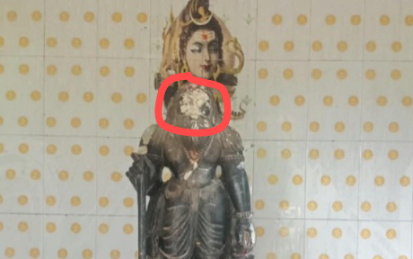 ಮುನೇಶ್ವರ ಸ್ವಾಮಿ ಮೂರ್ತಿಗೆ ಹಾನಿ; ಬೆಳಗ್ಗೆ ದೃಶ್ಯ ಕಂಡು ಬೆಚ್ಚಿಬಿದ್ದ ಗ್ರಾಮಸ್ಥರು!