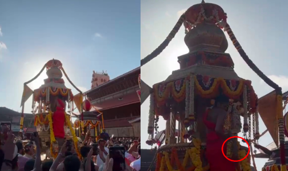 ವಿಟ್ಲಪಿಂಡಿ ಉತ್ಸವದ ವೇಳೆ ಅವಘಡ! ರಥದಿಂದ ಕೆಳಗೆ ಬಿದ್ದ ಕೃಷ್ಣನ ಮಣ್ಣಿನ ಮೂರ್ತಿ